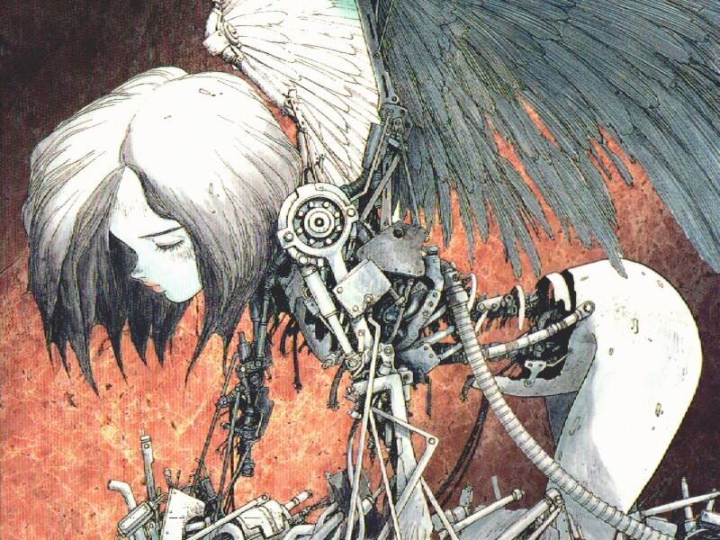 mechanical angel with broken wings