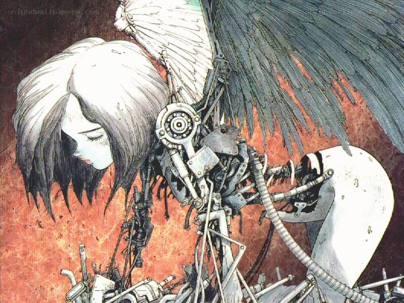 mechanical angel with broken wings