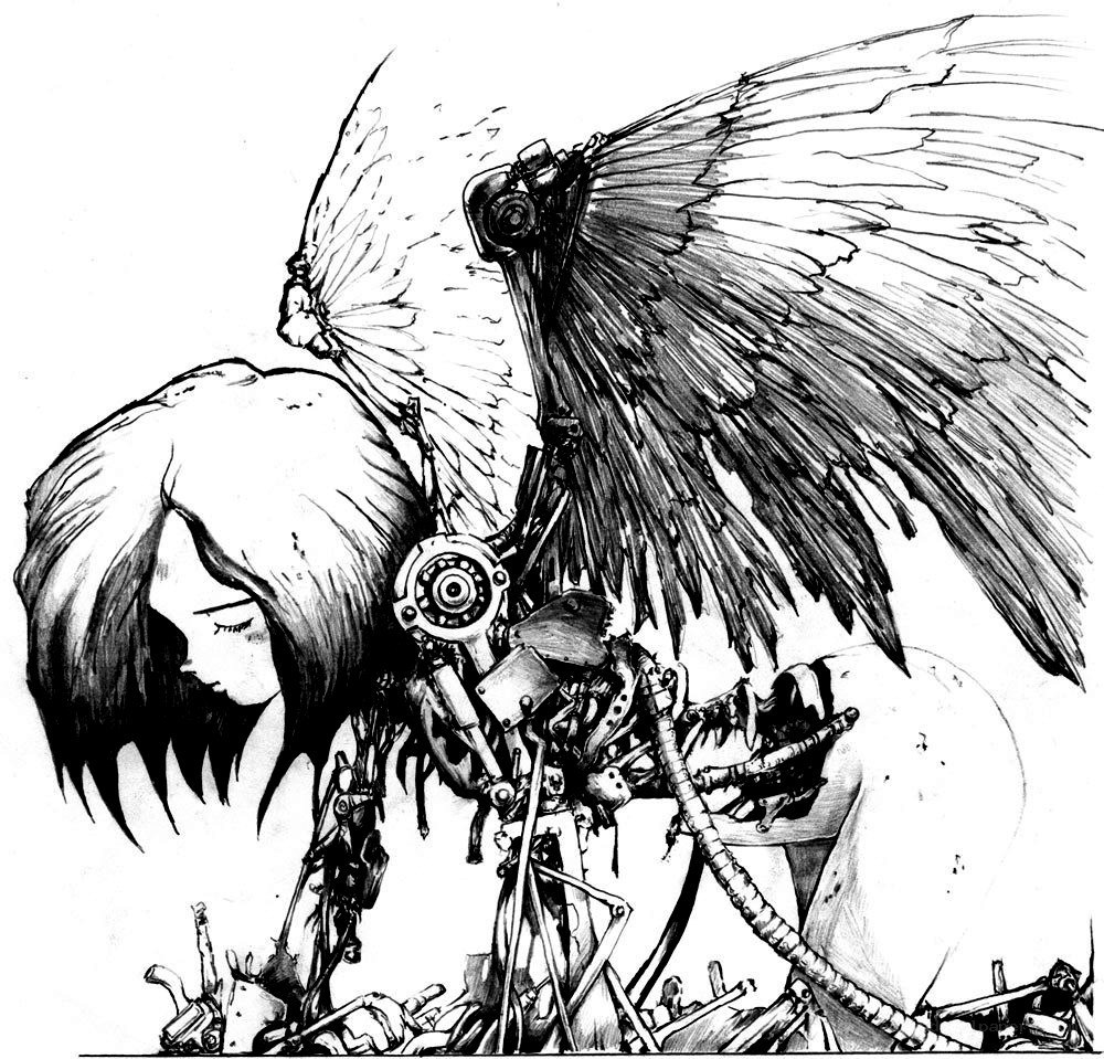 mechanical angel with wings