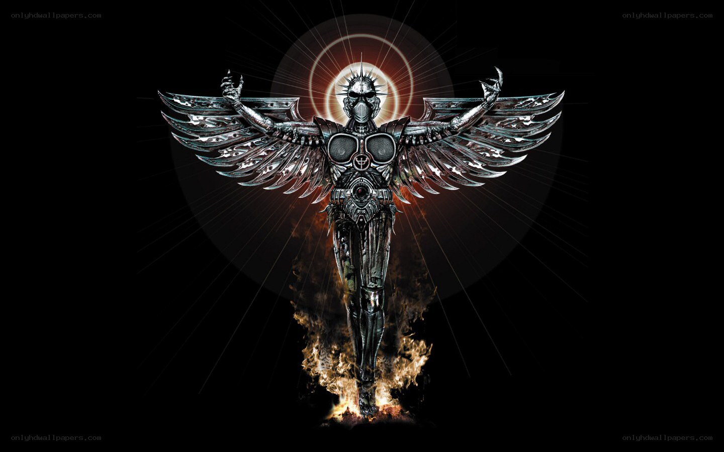 mechanical angel with wings