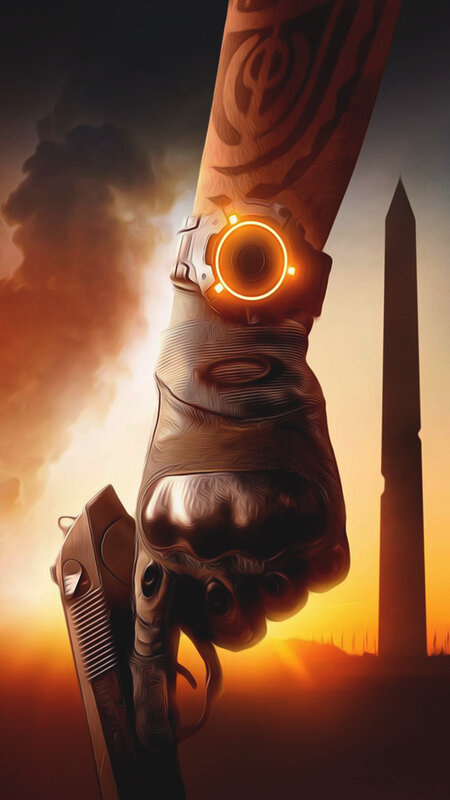 Mechanical Arm Holding Gun