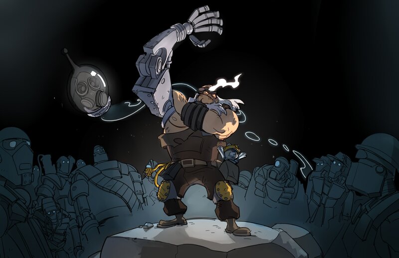Mechanical-arm Warrior — Black, Dramatic