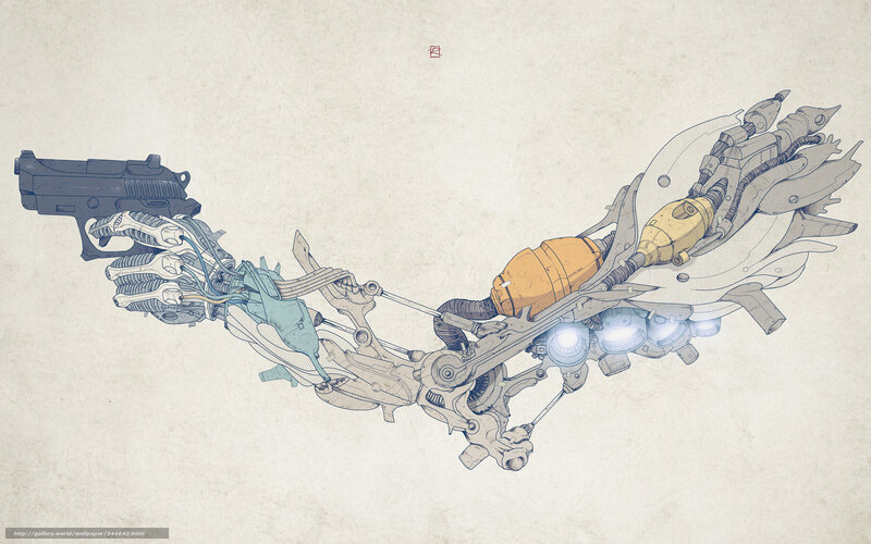 mechanical arm with gun