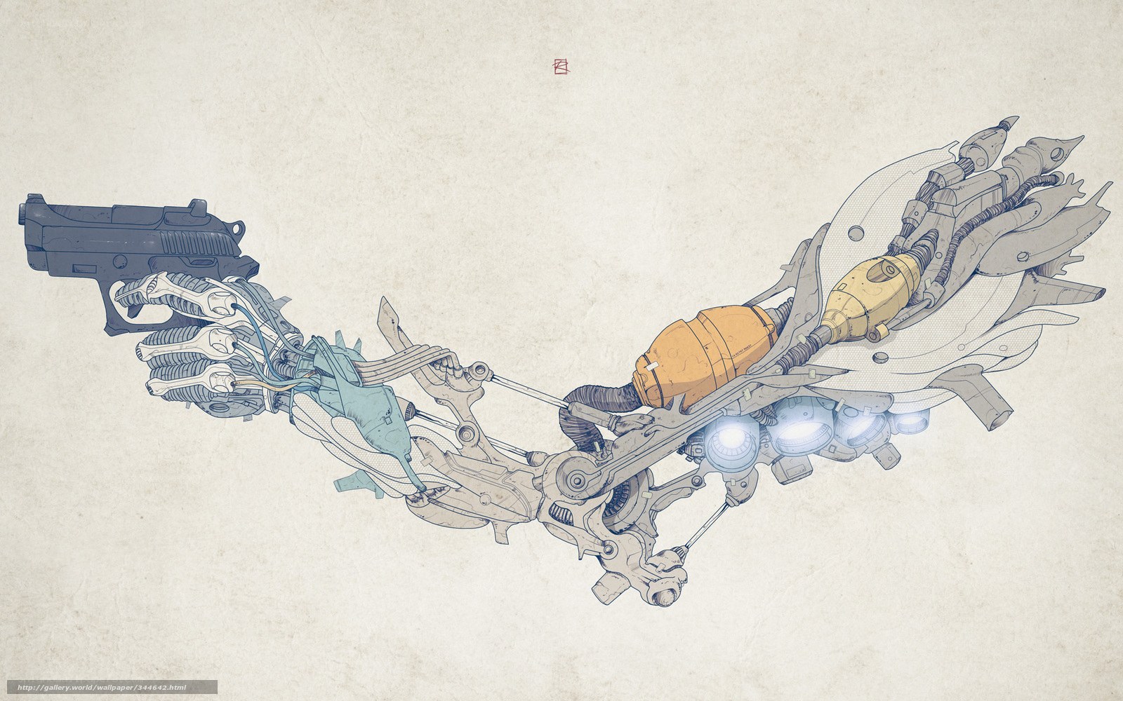 mechanical arm with gun