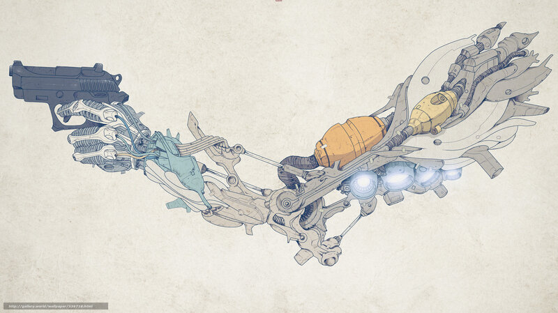 mechanical arm with weapon