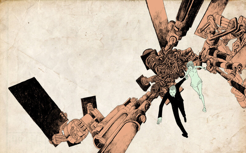 mechanical arms and figures