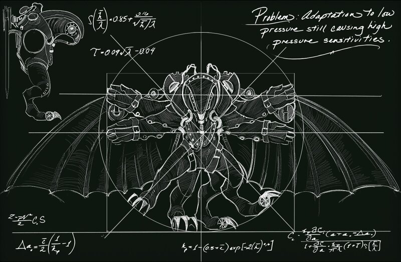Mechanical Bat Creature — Black