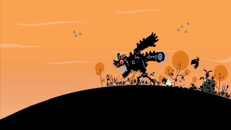 Mechanical beast attacks village