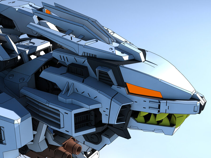 Mechanical Beast Head — Blue