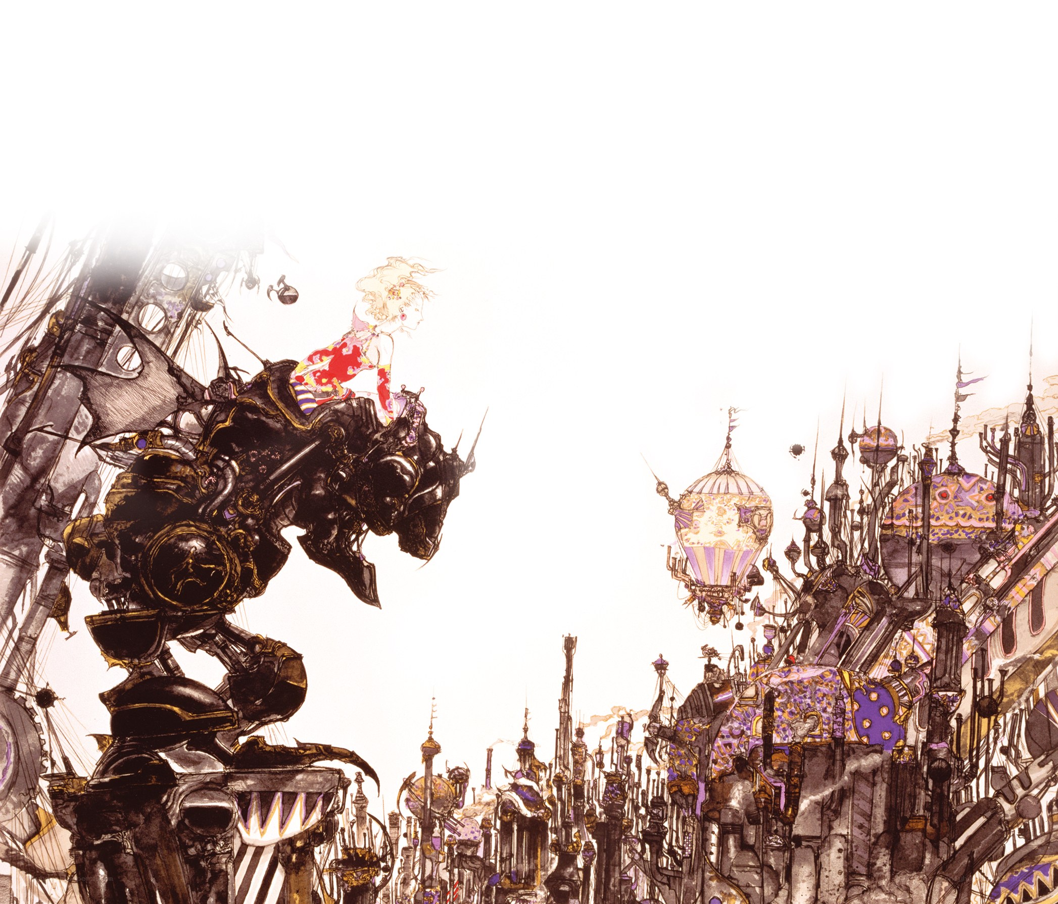mechanical beast in a steampunk city