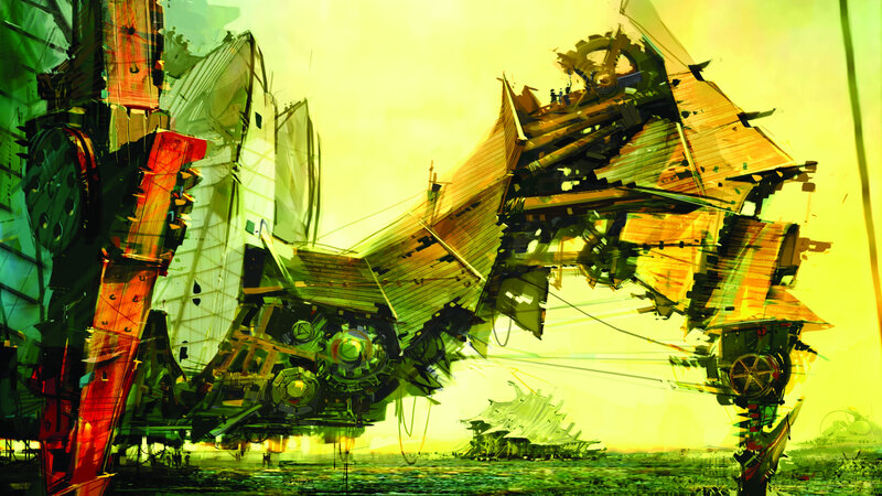 mechanical beast in wasteland