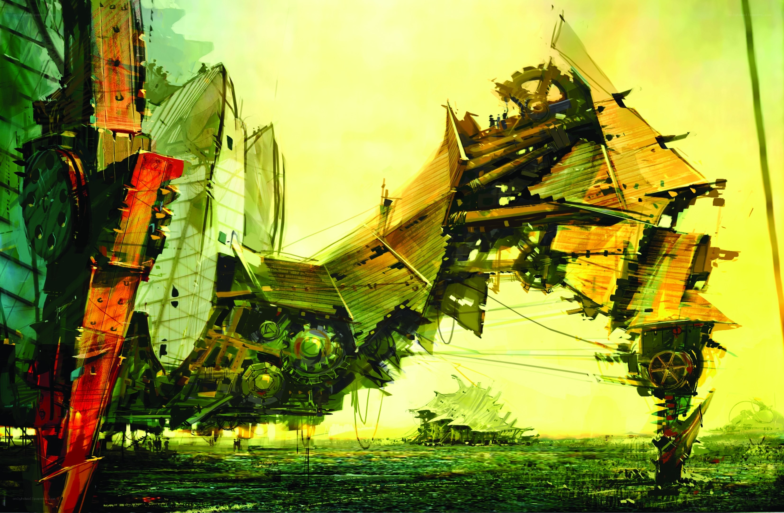 mechanical beast in wasteland