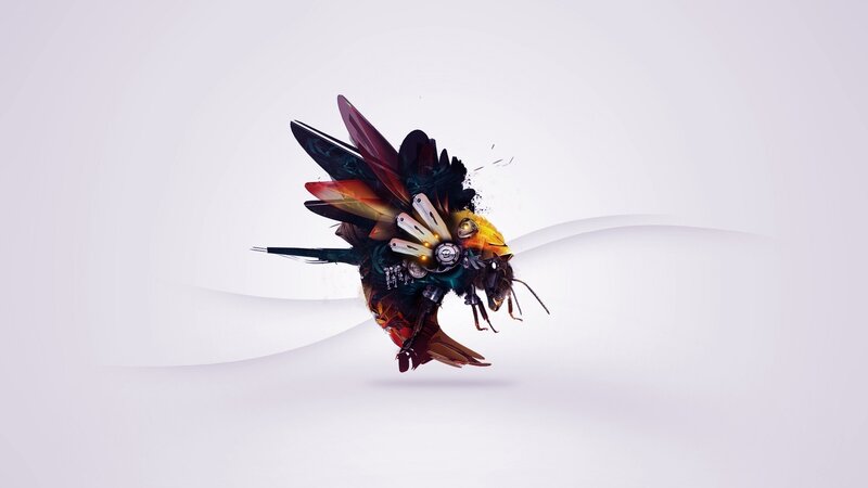 mechanical bee artwork