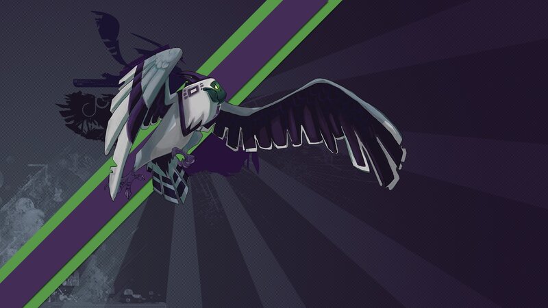 Mechanical Bird in Flight — Purple