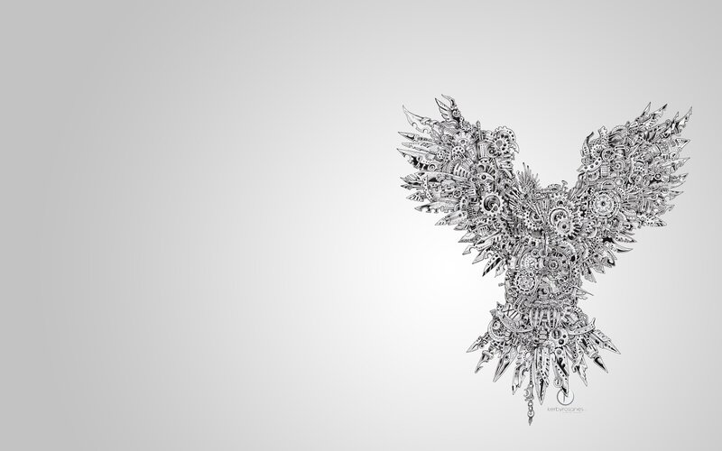 Mechanical Bird Sculpture — Black