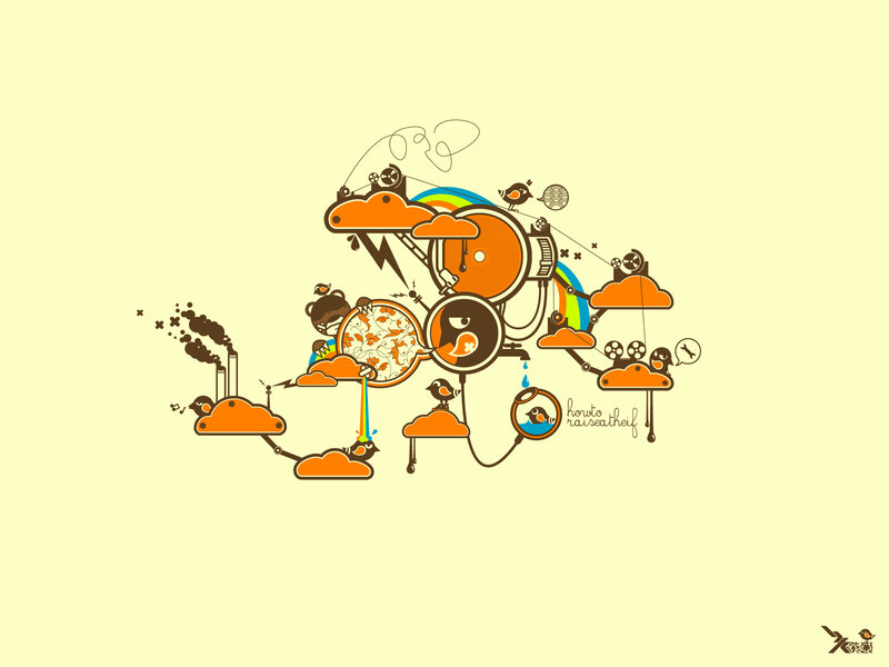 mechanical birds and clouds