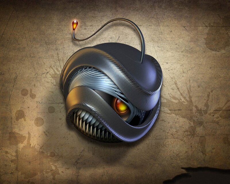 mechanical bomb with eye