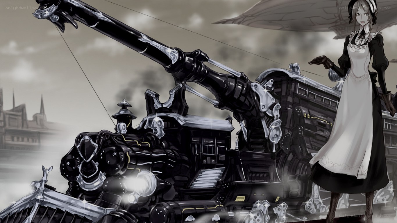 mechanical cannon and maid