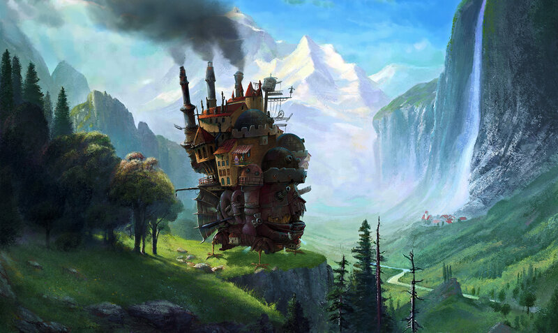Mechanical Castle on Cliff