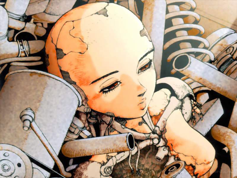 mechanical child in wreckage