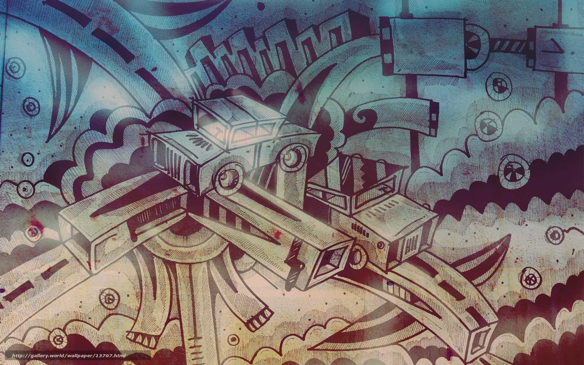 mechanical cityscape illustration