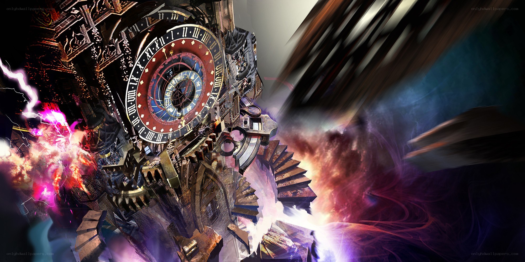 Mechanical clock in cosmic chaos
