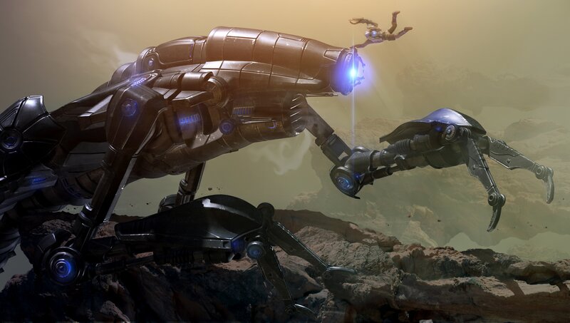 Mechanical Creature Attacking — Brown