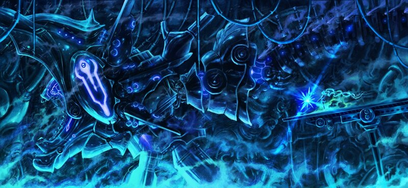 Mechanical Creature in Battle — Blue