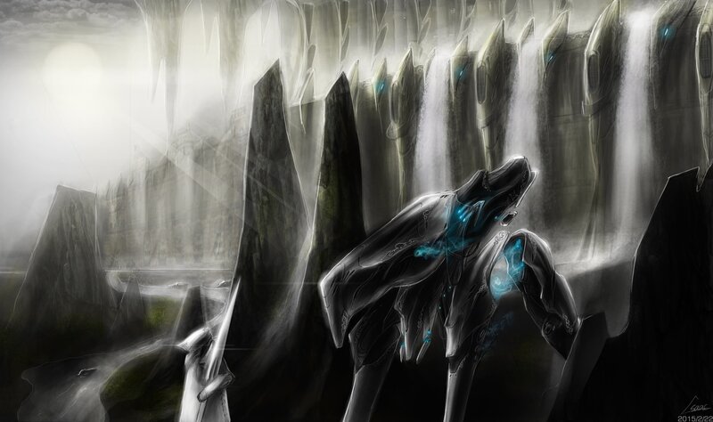 Mechanical Creature in Cave — Black, Dramatic