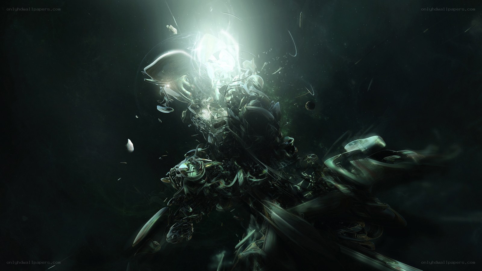 Mechanical creature in dark environment