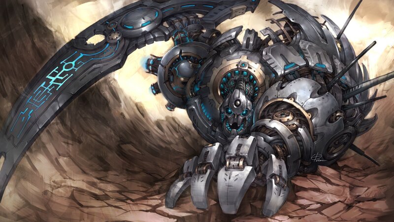 mechanical creature in desert