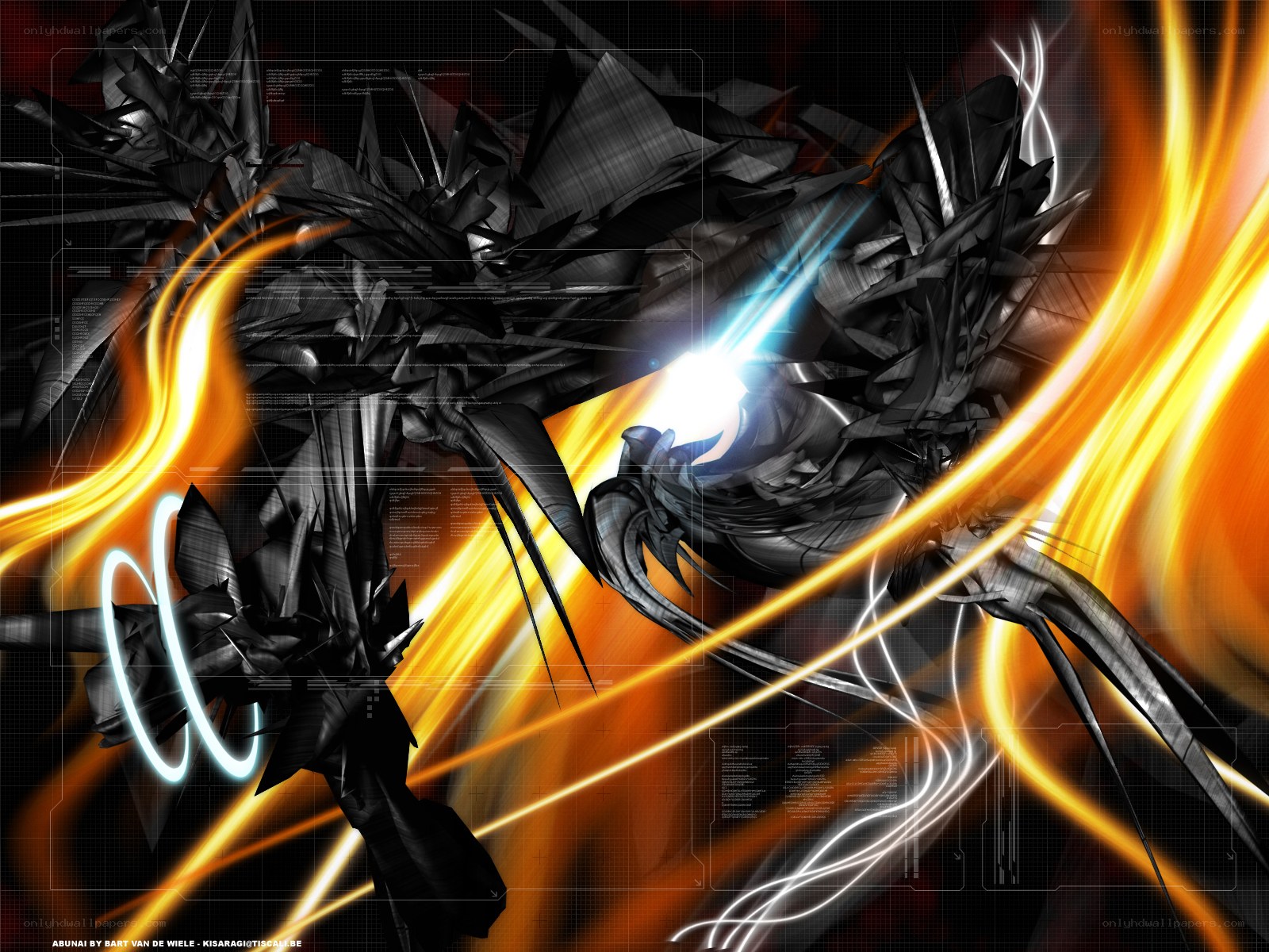 mechanical creature in fiery motion