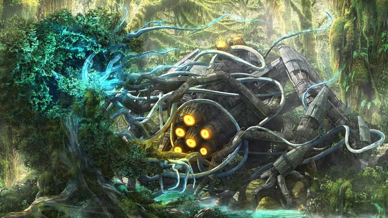 Mechanical Creature in Jungle — Green
