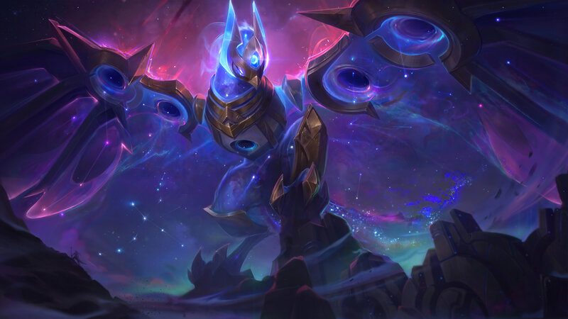 Mechanical Creature in Space — Purple, Dramatic, Night
