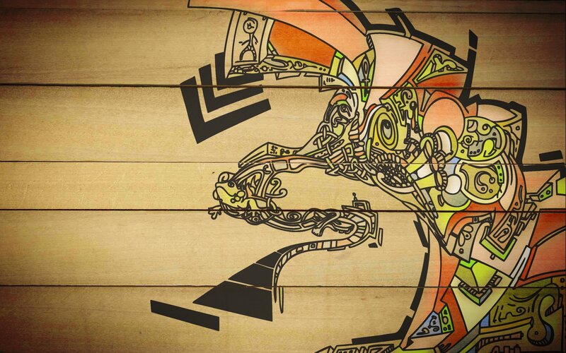 Mechanical Creature on Wood — Brown