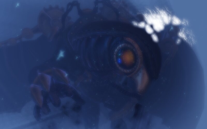 Mechanical Creature Underwater — Blue