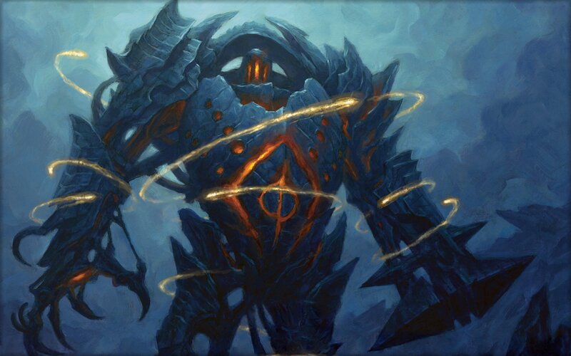 Mechanical Creature with Glowing Core — Blue