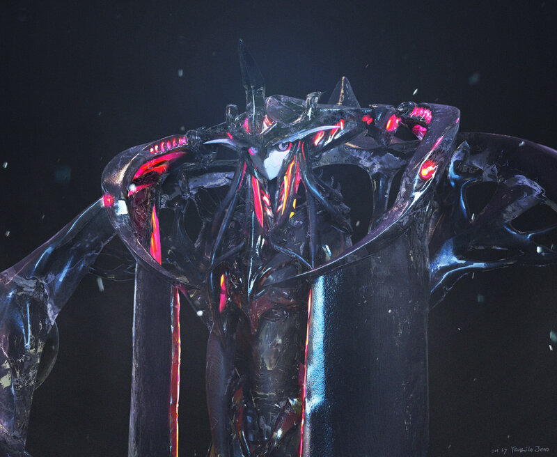 Mechanical Creature with Glowing Lights