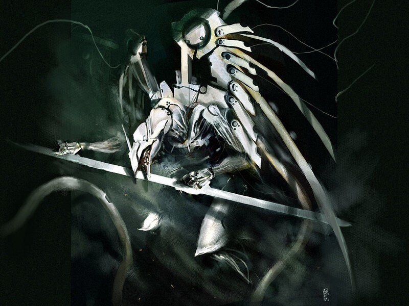 Mechanical Creature with Sword — Black