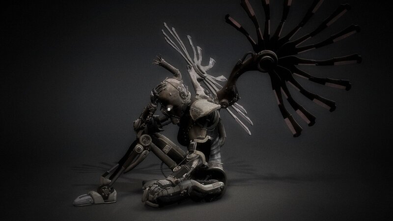 Mechanical Creature with Wings