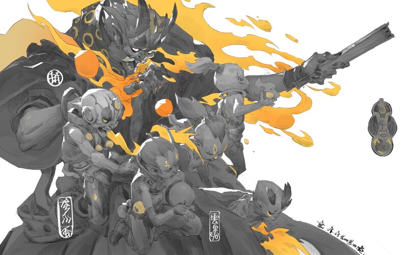 Mechanical Creatures in Battle — Gray