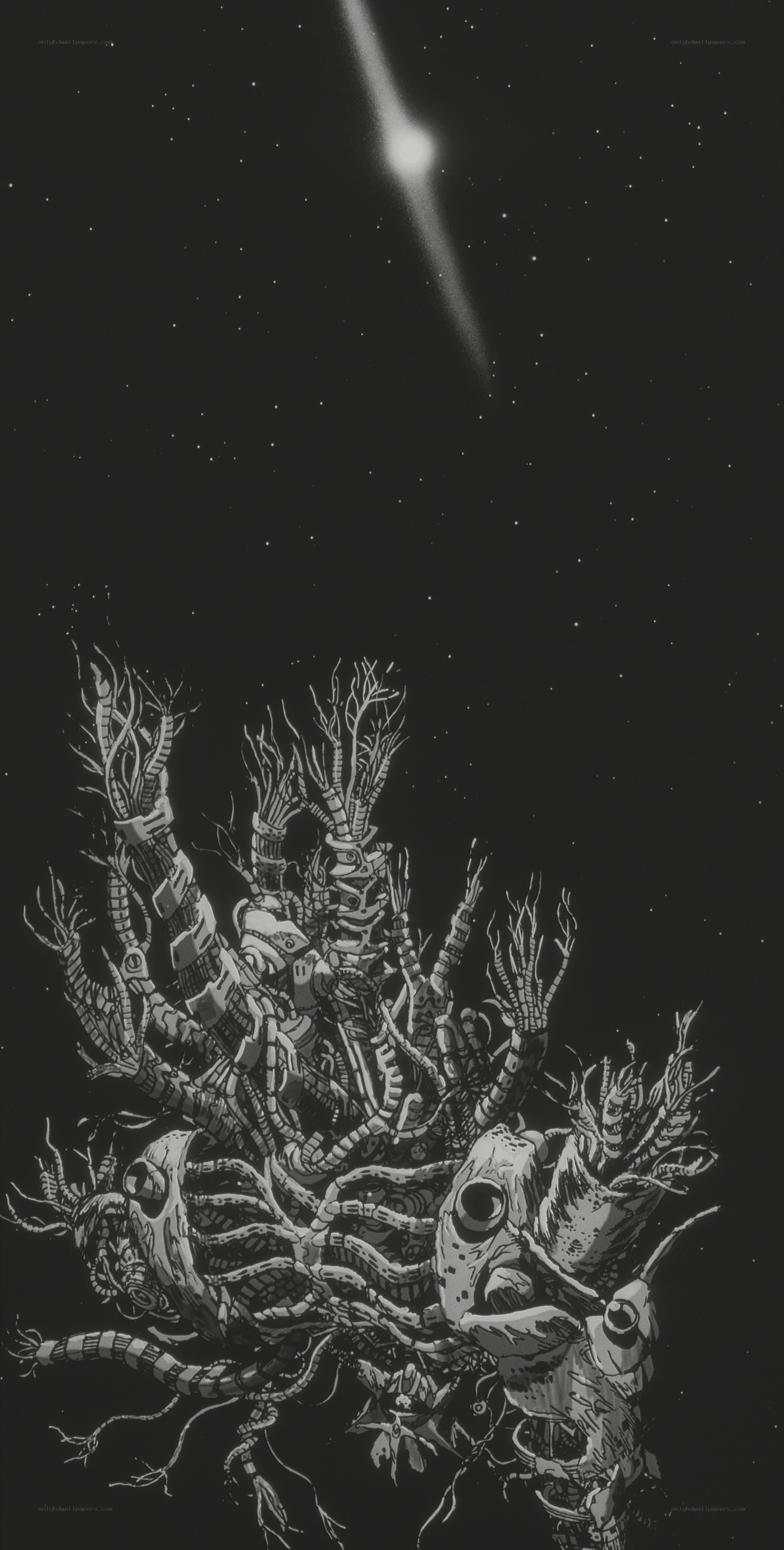 mechanical creatures under a comet