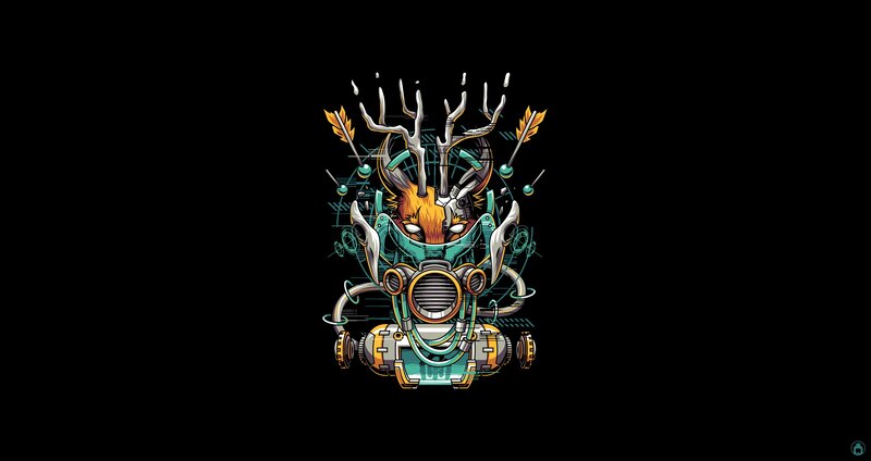 Mechanical Deer Head — Black