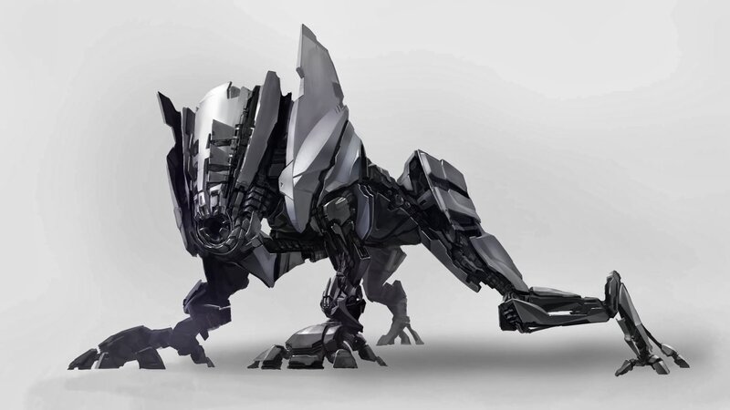 Mechanical Dinosaur Robot — Gray, Neutral