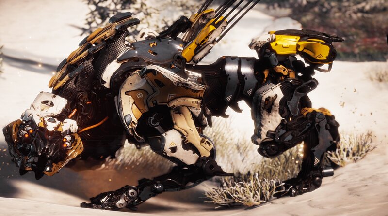 Mechanical Dog in Snow