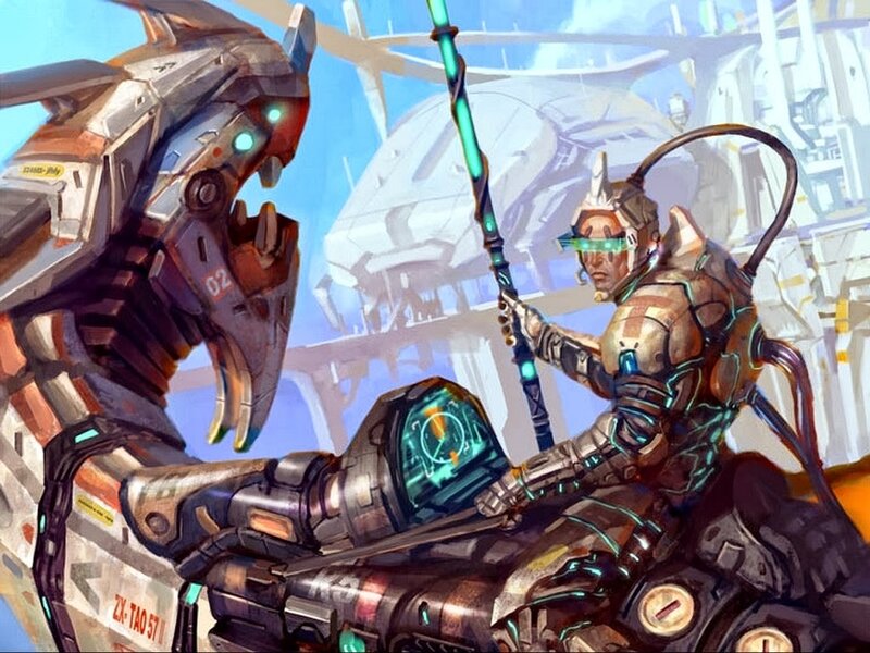 Mechanical Dragon and Pilot