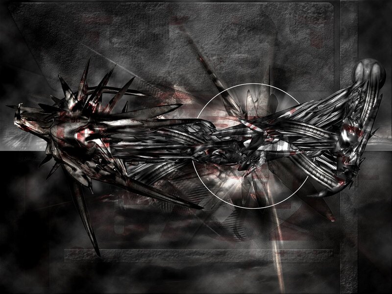 Mechanical Dragon Creature — Black, Dark, Digital Art