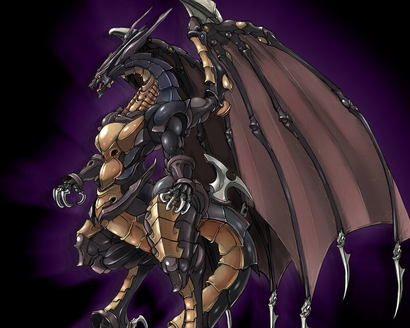 Mechanical Dragon Creature — Purple, Dramatic