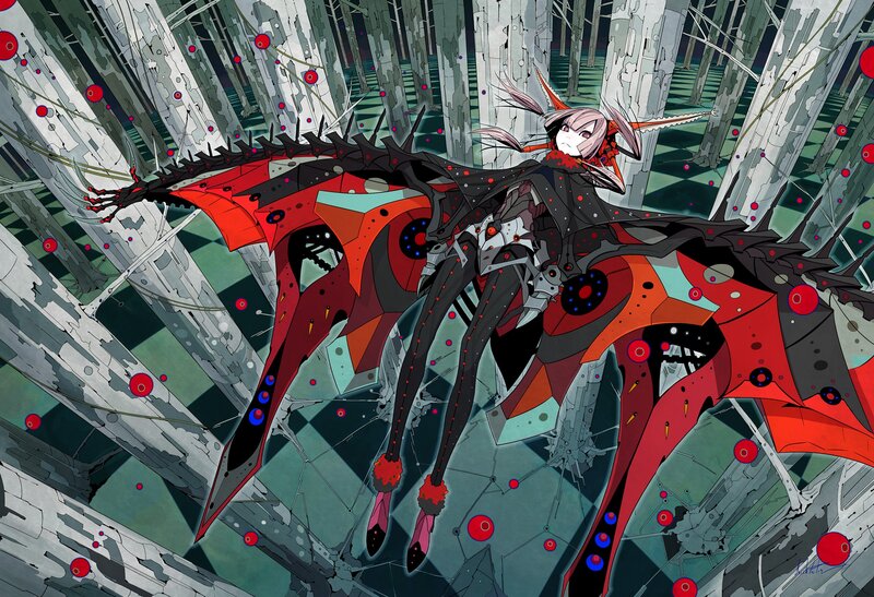 Mechanical Dragon Creature — Red, Dramatic, Night