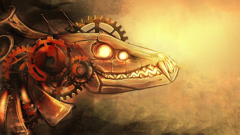 Mechanical Dragon Head — Brown
